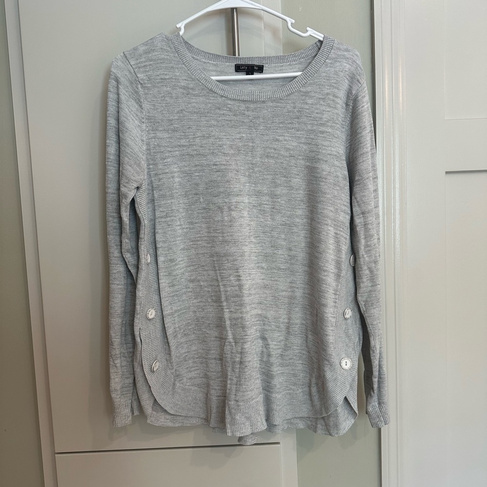 Gray Relaxed Side Button Shirt